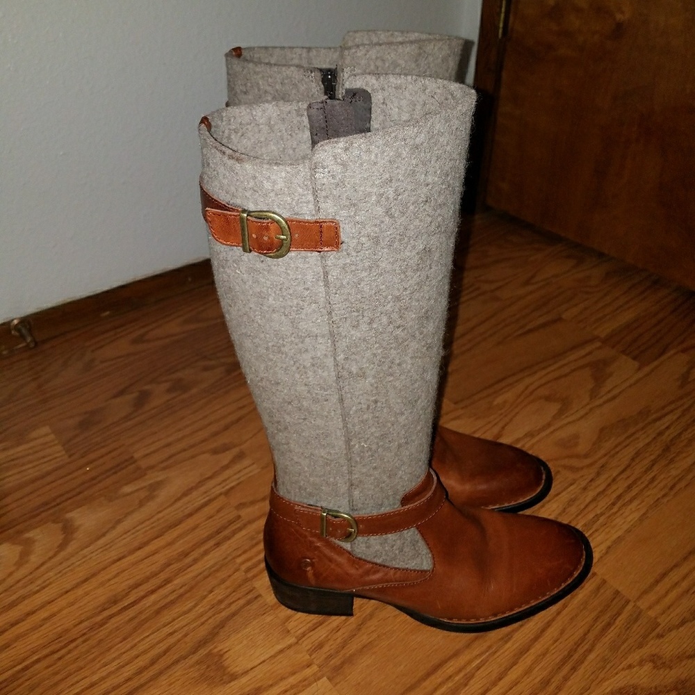Born Leather & Wool Knee High boots size 9/39